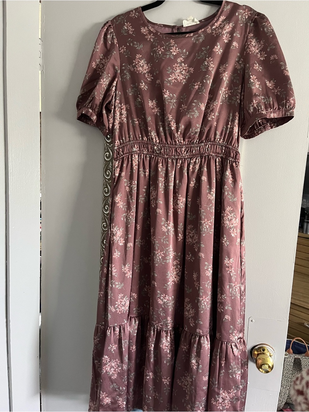 orange creek Dusty Rose Floral Tiered Dress
